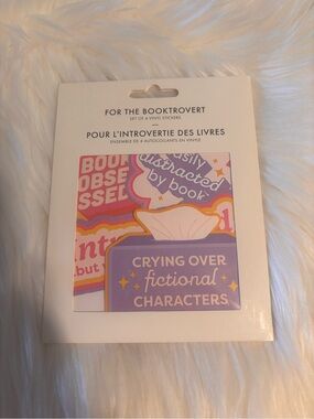 For The Booktrovert Vinyl Sticker Set - Purple & Pink